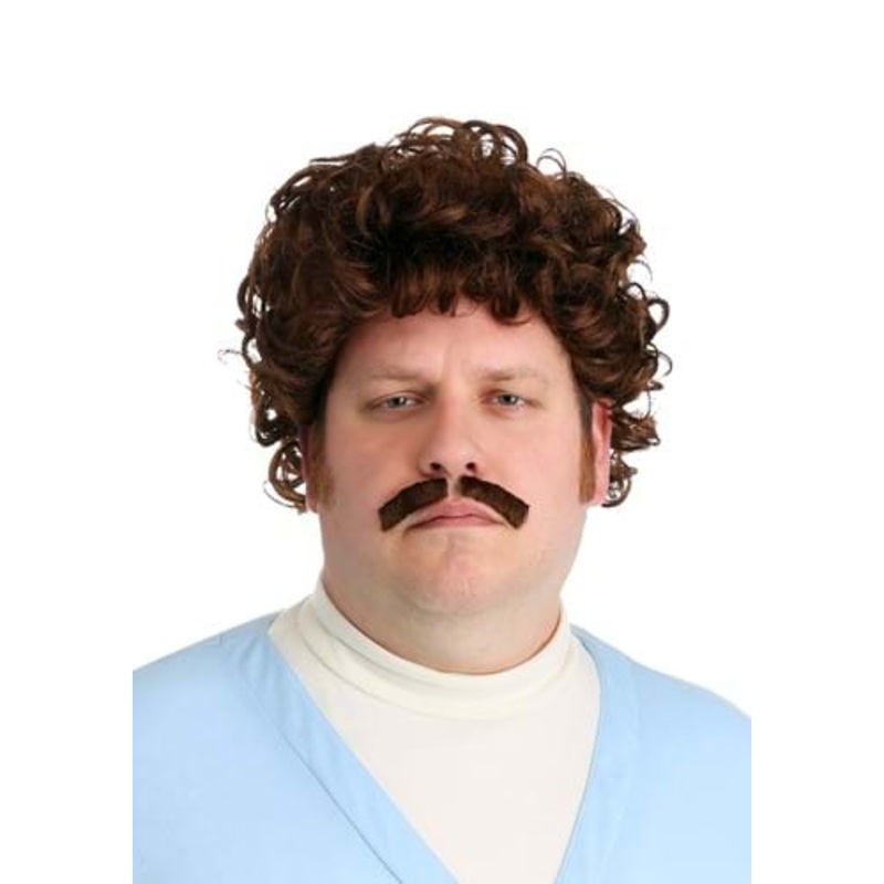 Lovable Luchador Men's Wig and Mustache Costume Kit