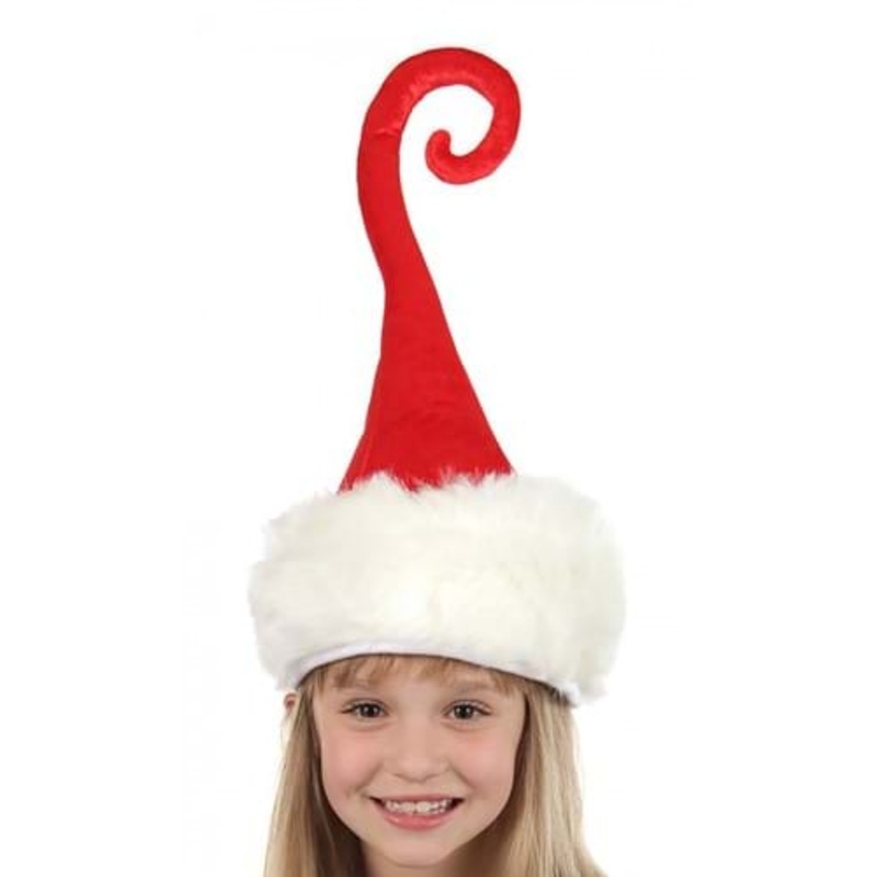 Plush Curly Q Santa Costume Hat Standard