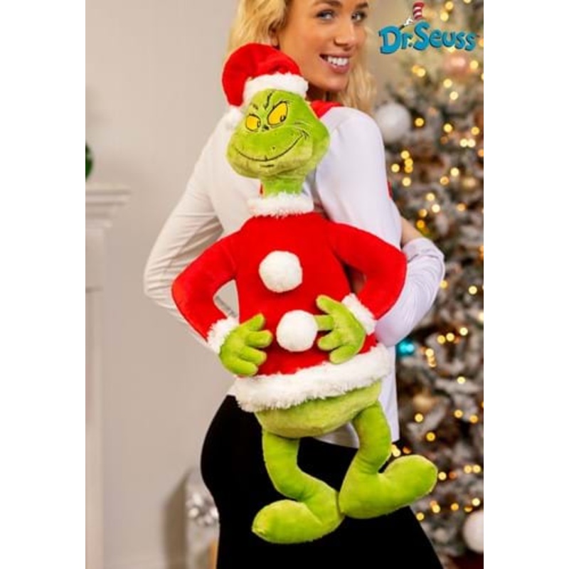Plush Dr. Seuss Santa Grinch Backpack Standard
