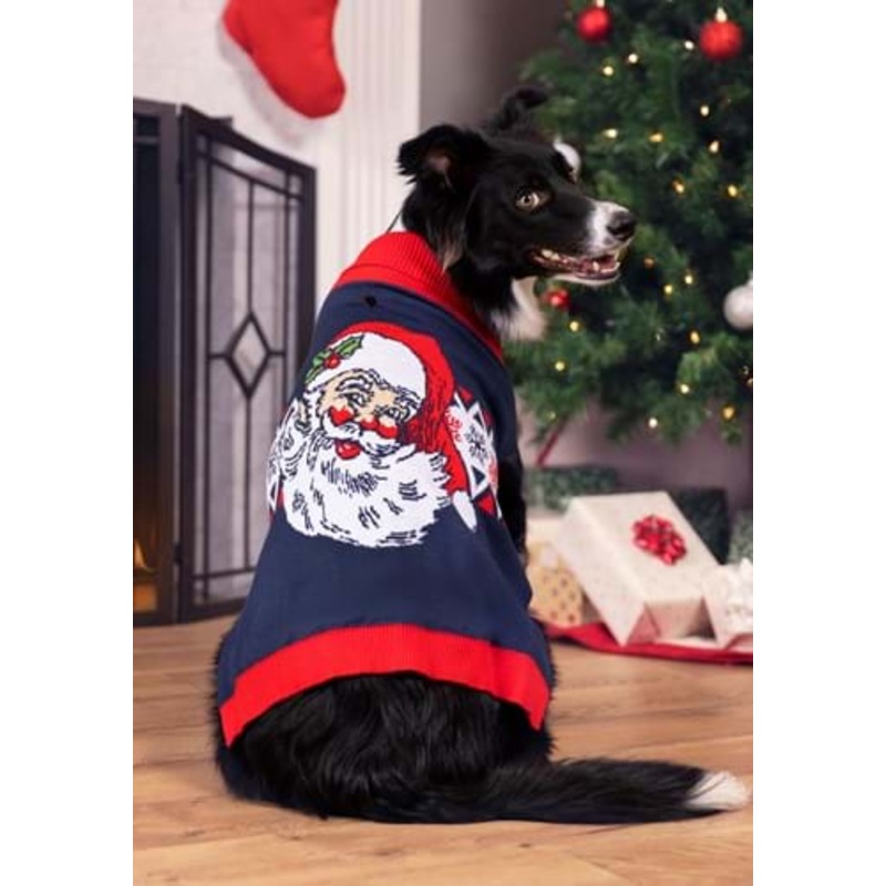 Vintage Santa Christmas Sweater for Dogs XS