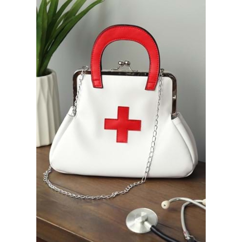 White Nurse Costume Accessory Purse
