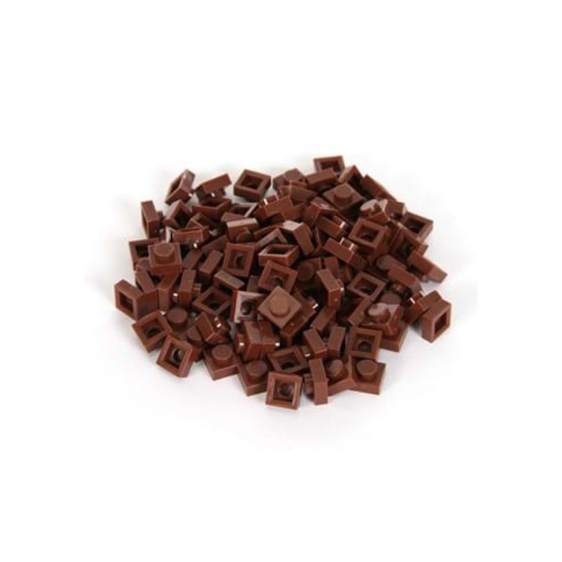 100 Pieces 1x1 Brown Bricky Blocks Standard
