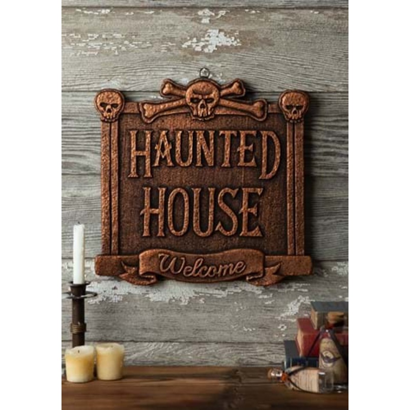 13" Haunted House Welcome Sign Decoration Standard