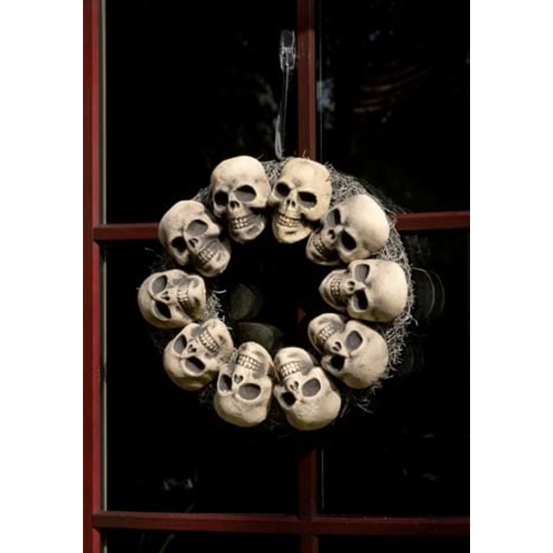 15-Inch Spooky Skulls Halloween Wreath Decoration Standard