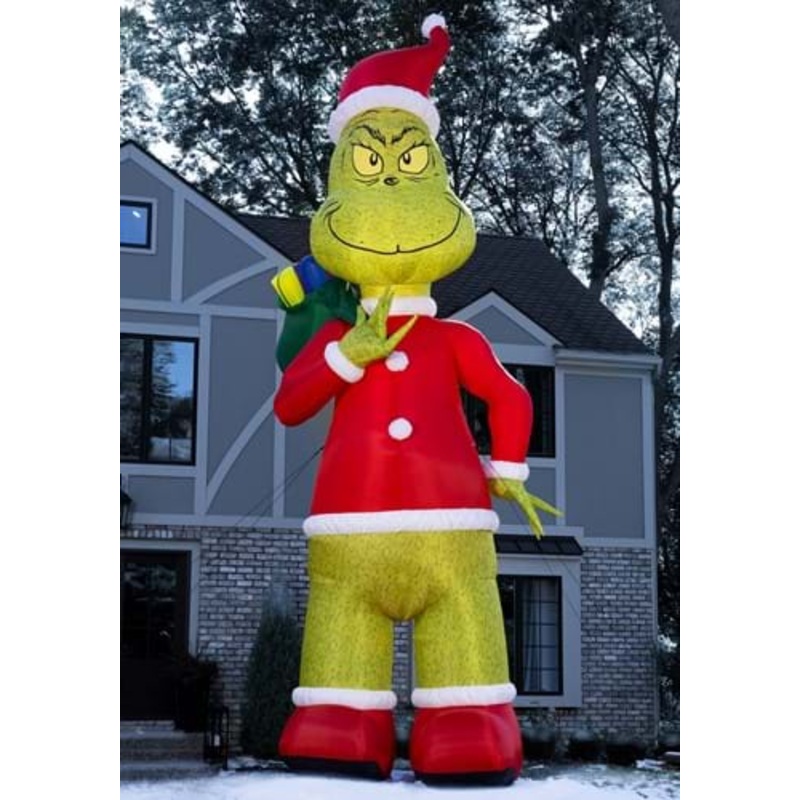 25 Foot Colossal Inflatable Santa Grinch Christmas Decoration Standard