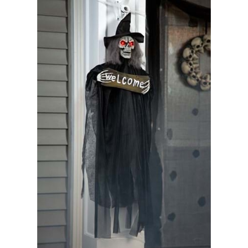 40-Inch Hanging Witch Welcome Prop Decoration Standard