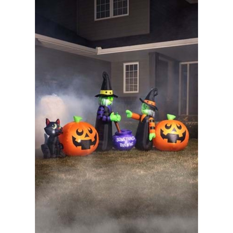 4FT Spooky Witch Scene Inflatable Halloween Decoration Standard