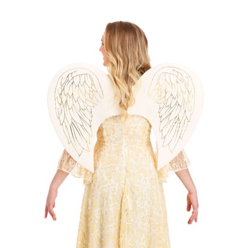 Adult Gold Print Angel Wings Standard