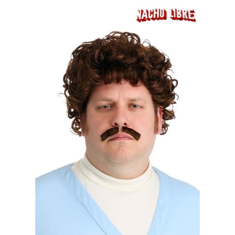 Adult Nacho Libre Wig & Mustache Standard