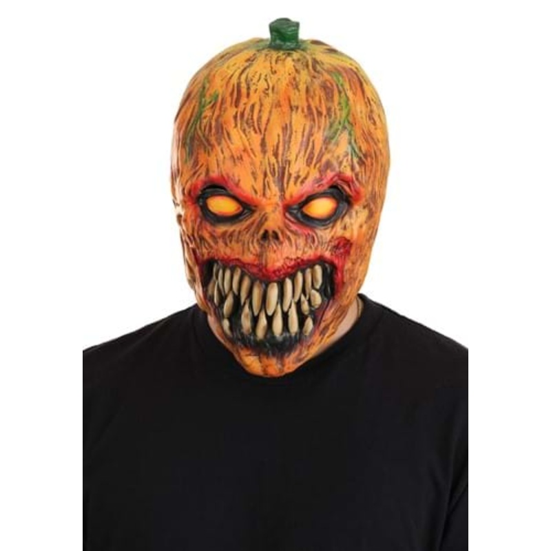 Carnivorous Pumpkin Costume Mask for Adults Standard
