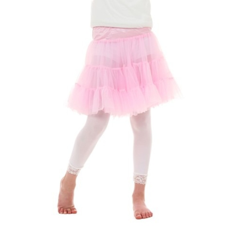 Child Pink Knee Length Crinoline Small/Medium