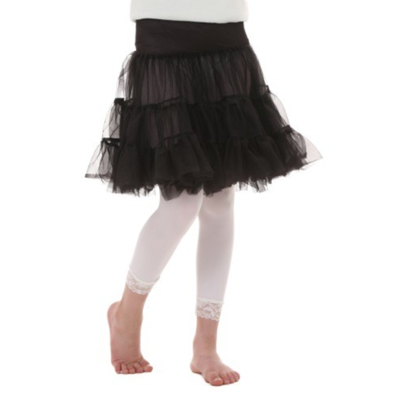Girl's Black Knee Length Crinoline Small/Medium