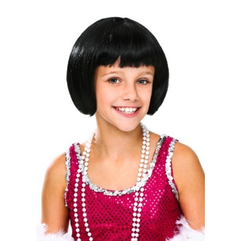 Kid's Flapper Black Wig Standard