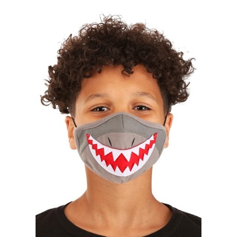 Kid's Shark Sublimated Face Mask Standard