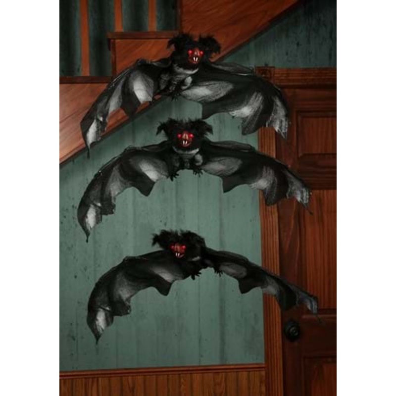 Pack of 3 Black Halloween Bats Decoration Standard