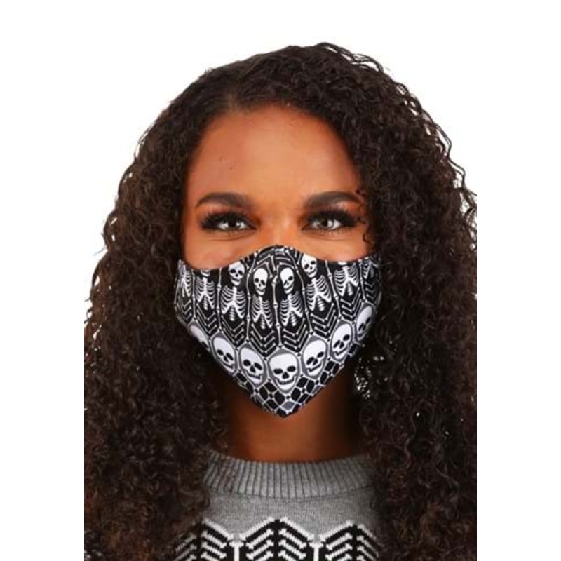 Skeletons Pattern Sublimated Face Mask for Adults Standard