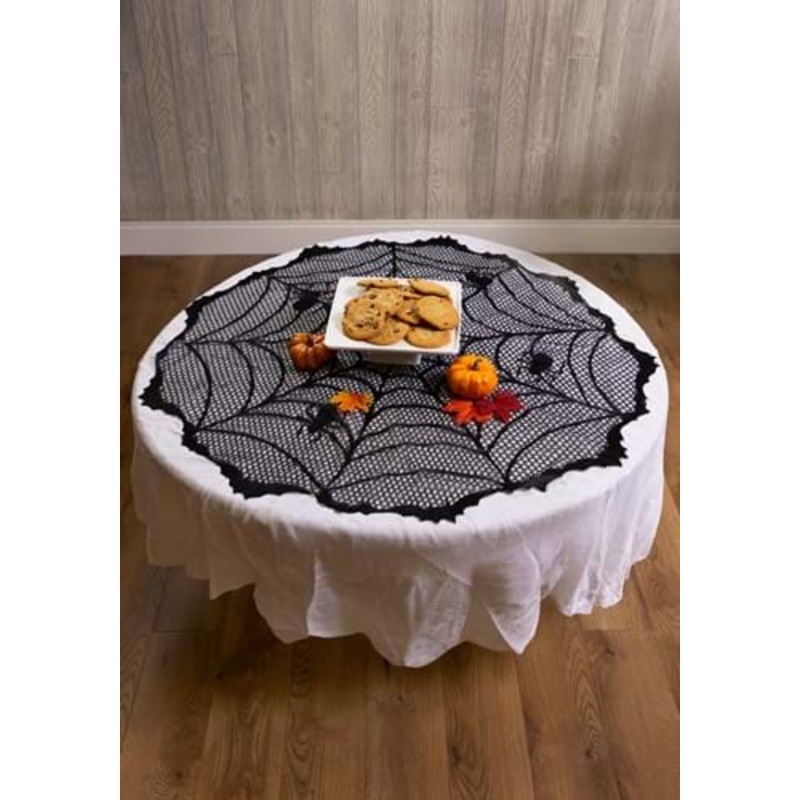 Spider Web Round Halloween Table Cover Decoration Standard