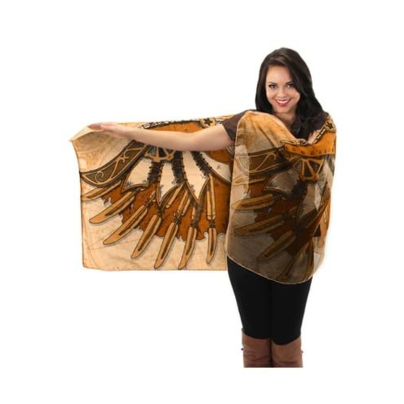 Steampunk Wings Brown Lightweight Scarf Standard