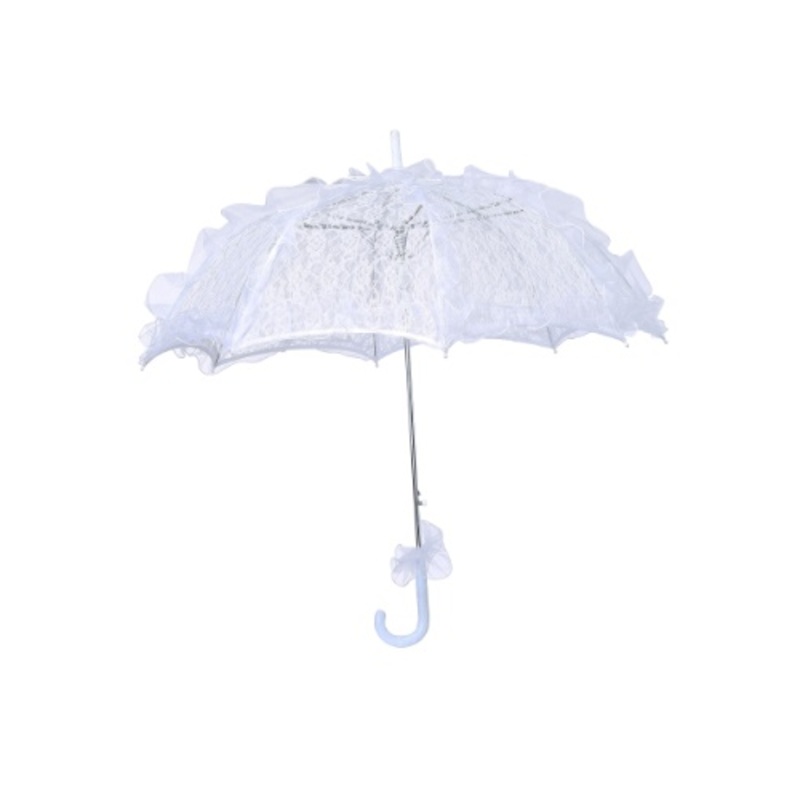 White Lace Costume Parasol Accessory Standard