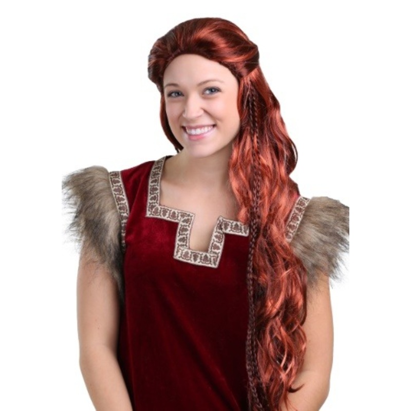 Women's Red Viking Wig Standard