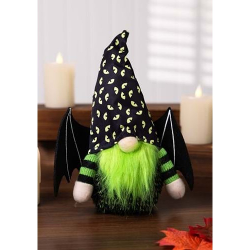 10-Inch Green Garden Gnome Bat Decoration Standard