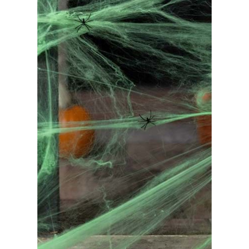 200 Square FT Green Spider Web Halloween Decoration Standard