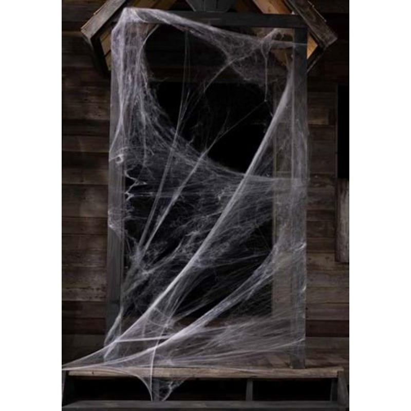 200 Square FT White Spider Web Halloween Prop Standard