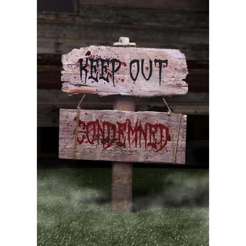28-Inch Condemned Halloween Sign Decoration Standard