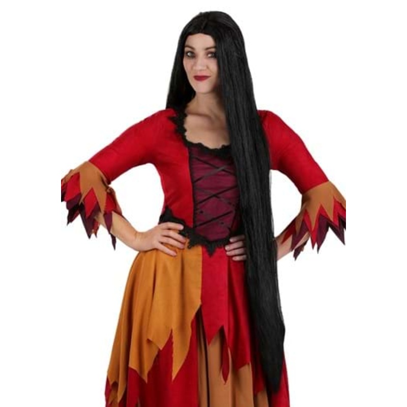 40" Long Black Witch Wig for Women Standard