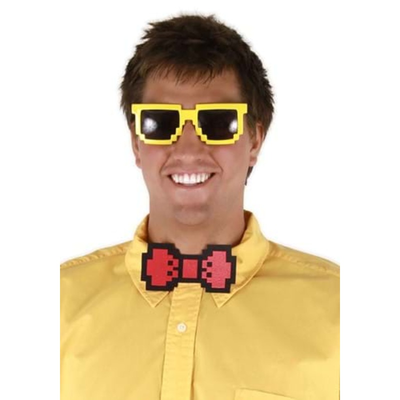 Adult Pixel Retro Gaming Costume Bow Tie Standard