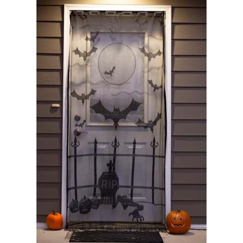 Batty Belfry Door Curtain Halloween Decoration Standard
