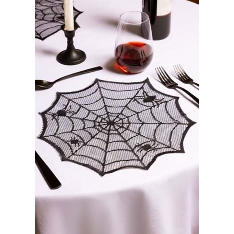 Black Spider Web Placemat Table Decoration Standard