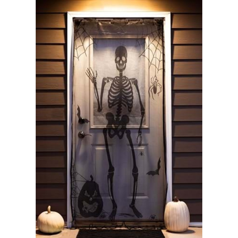 Bony Buddy Skeleton Door Curtain Halloween Decoration Standard