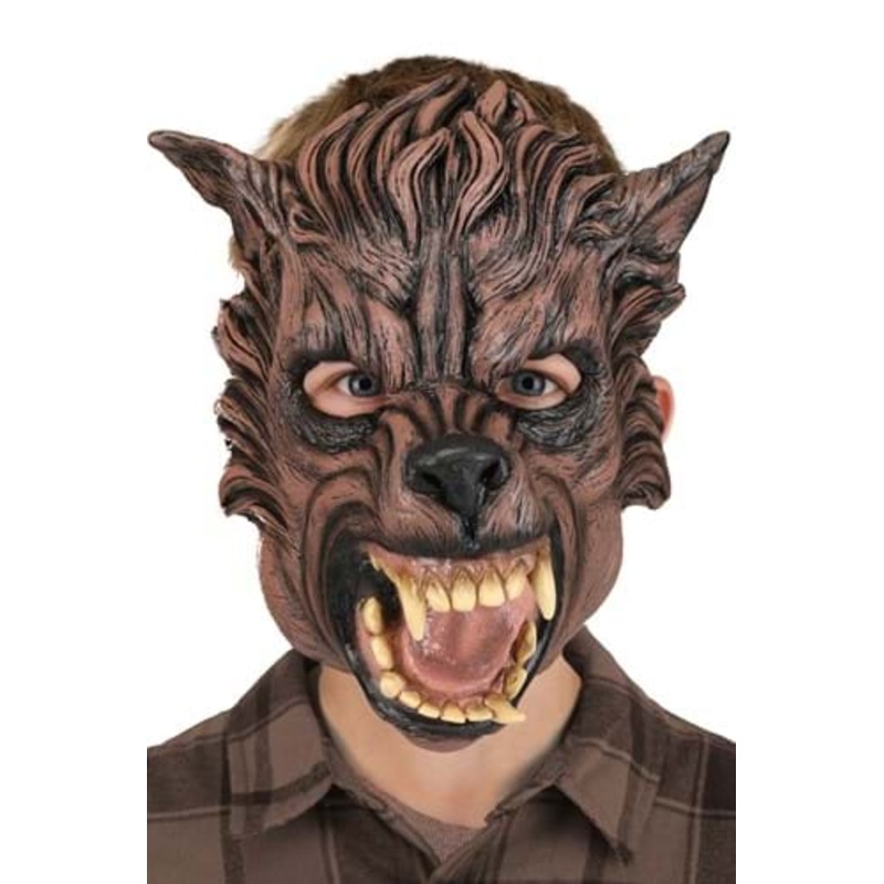 Brown Wolf Costume Mask for Kids Standard