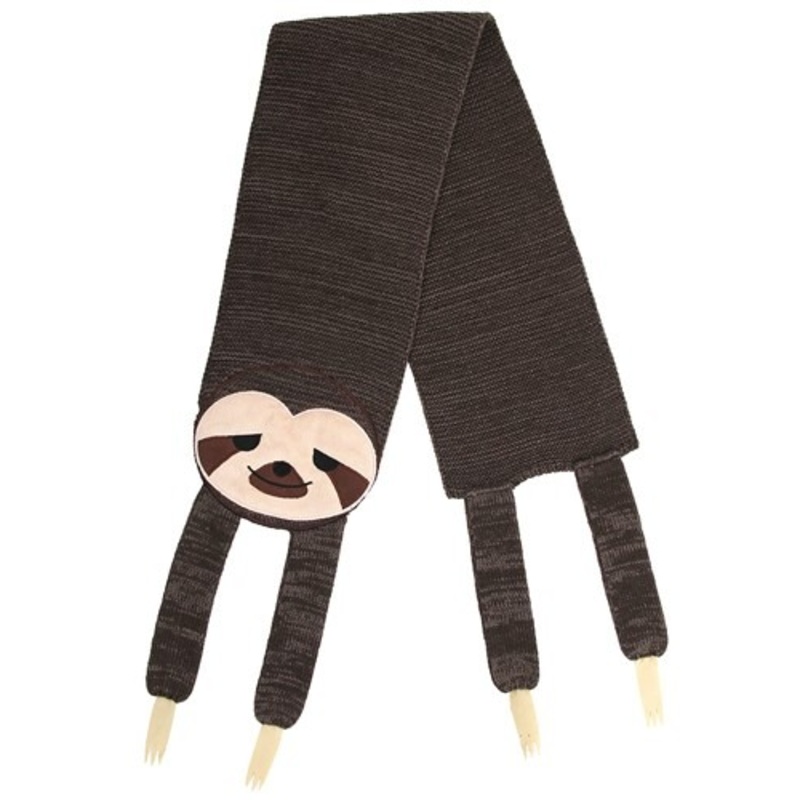 Cozy Sleepy Sloth Knit Scarf Standard