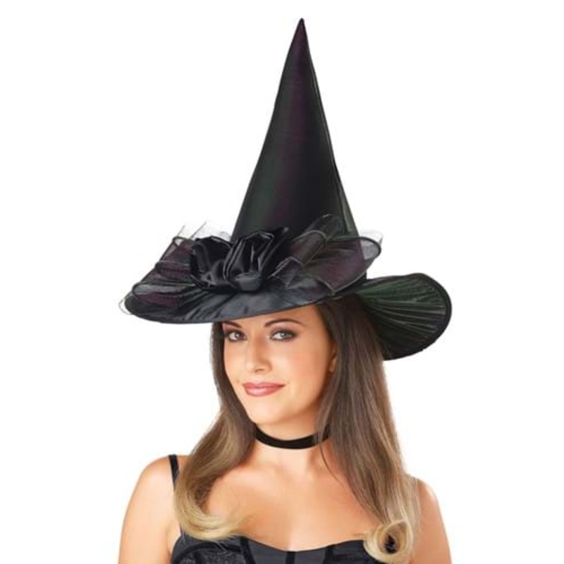 Deluxe Iridescent Witch Hat for Women Standard