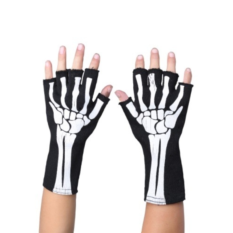 Fingerless Skeleton Kid's Gloves Standard