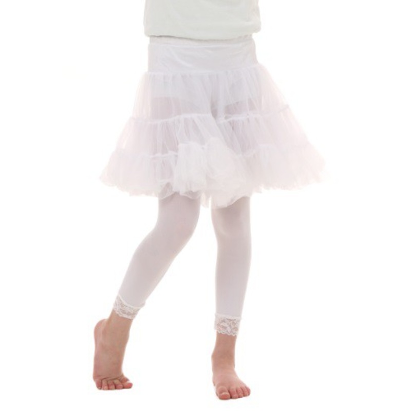 Kid's White Knee Length Crinoline Small/Medium