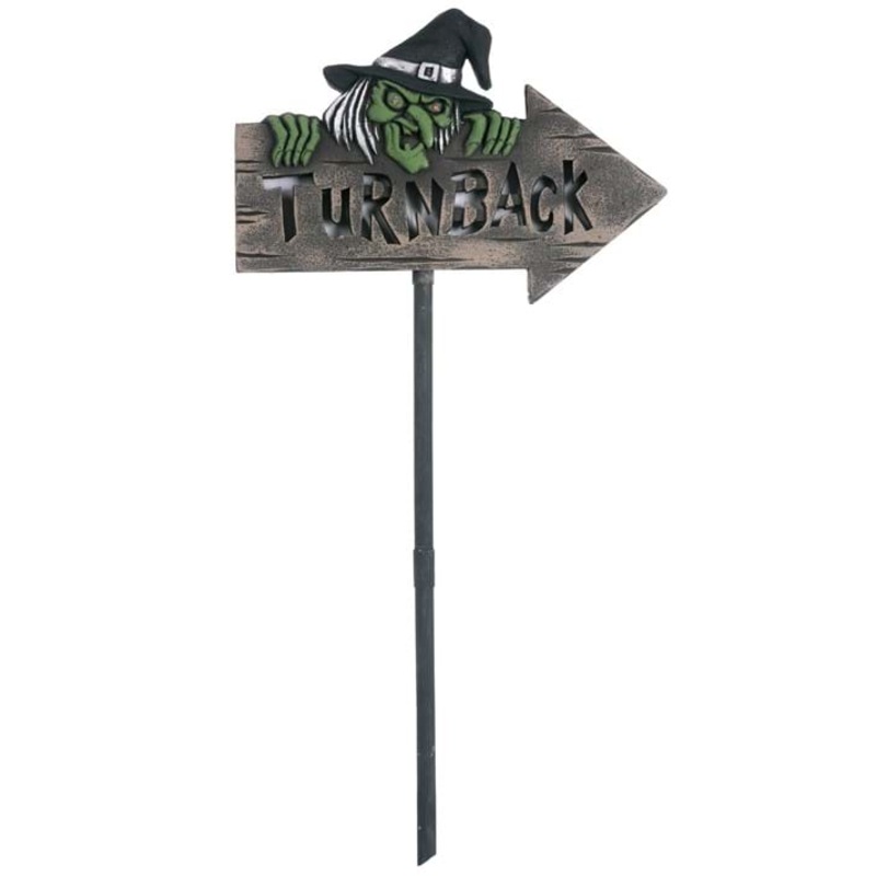 Light Up Witchy Warning Sign Halloween Decoration Standard