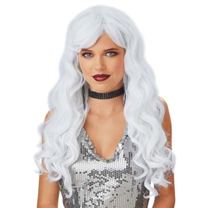 Long White Wavy Wig for Women Standard