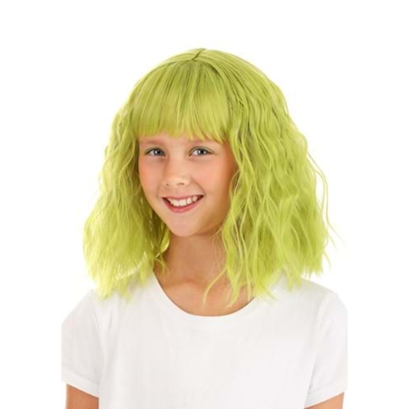 Mossy Green Wavy Wig for Girls Standard
