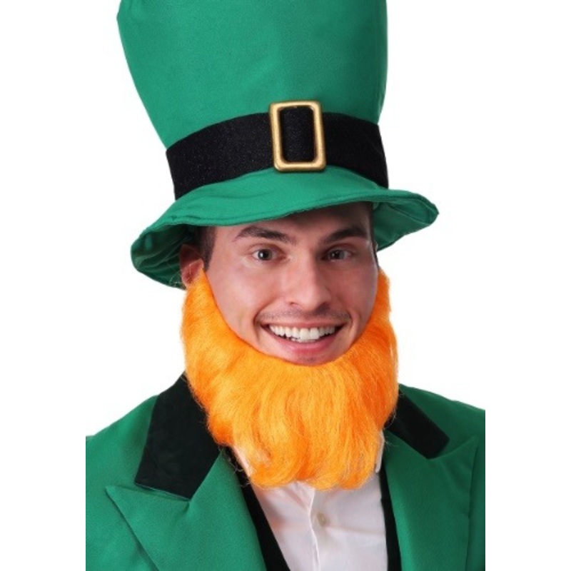 Orange Leprechaun Costume Beard for Adults Standard