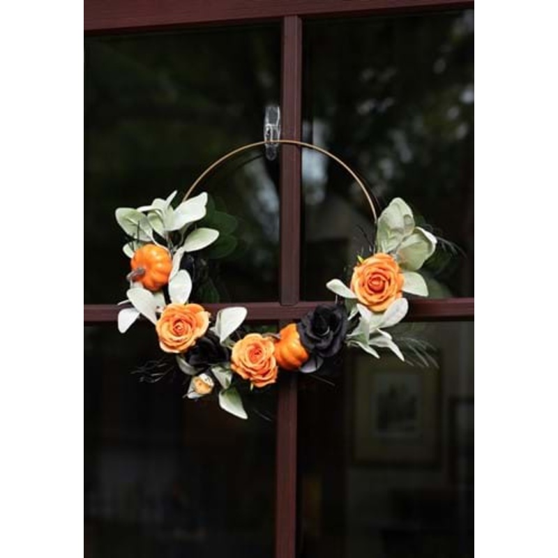 Pumpkin Flower Halloween Wreath Decoration Standard