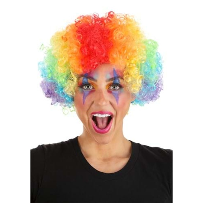 Rainbow Afro Clown Adult Costume Wig Standard