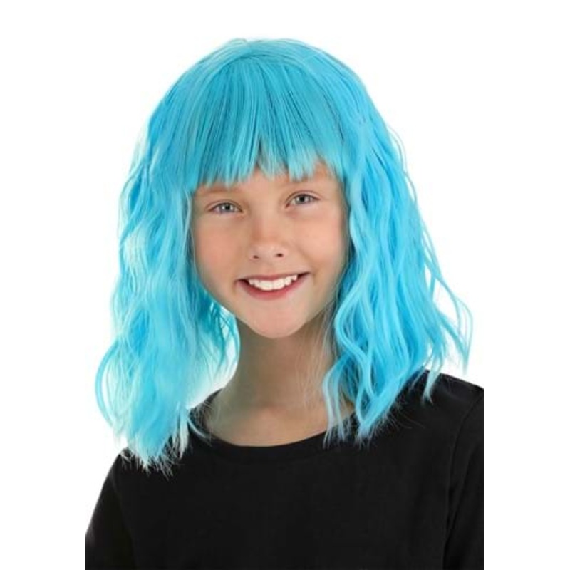 Sky Blue Wavy Wig for Kids Standard