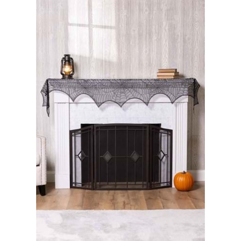 Webs Gone Wild Mantel Halloween Scarf Decoration Standard