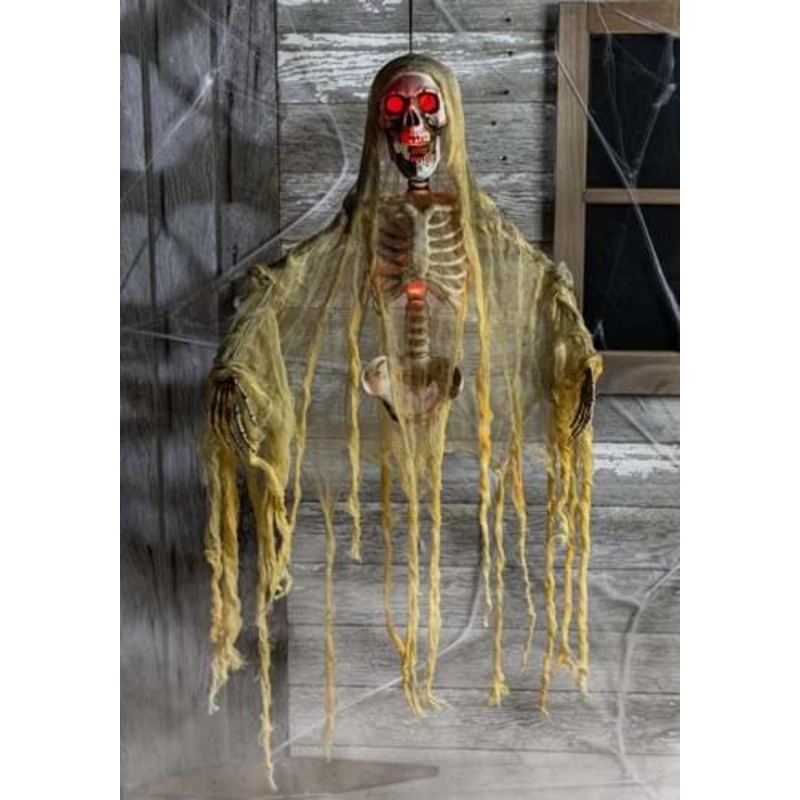 23-Inch Hanging Red Eye Light Up Skeleton Decoration Standard