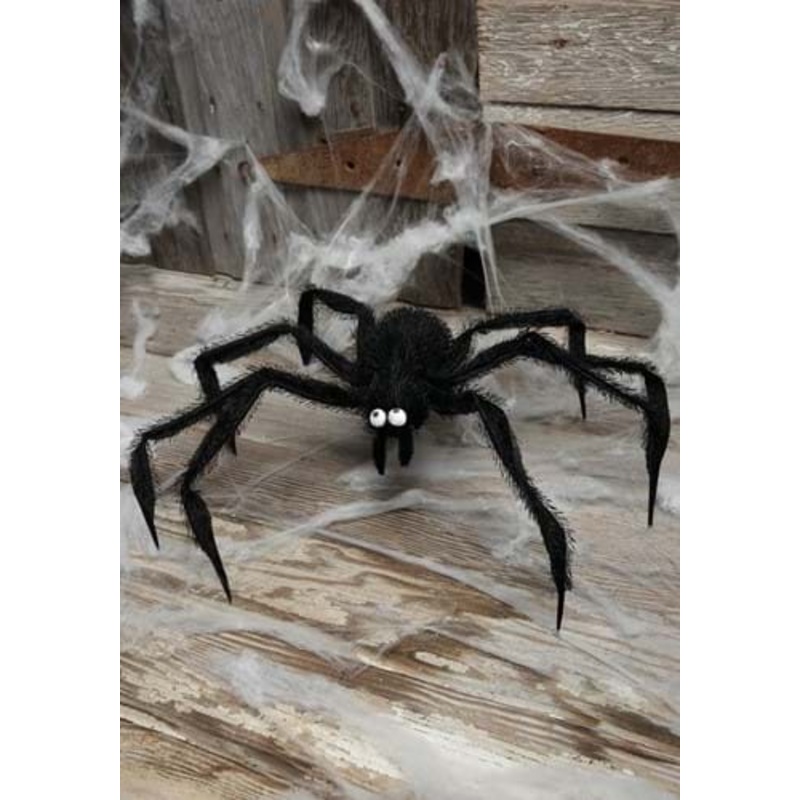 24" Furry Black Spider Prop Standard
