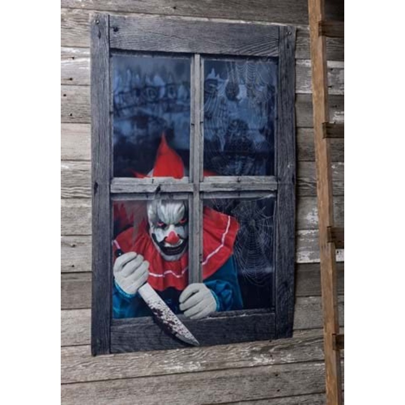 47-Inch Printing Curtain Clown Outside the Window Prop Decoration Standard