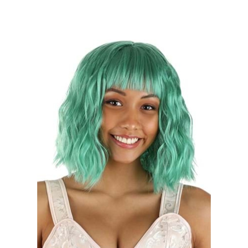 Bright Teal Wavy Wig for Women Standard